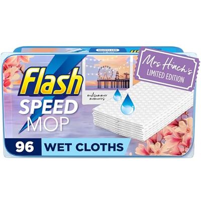 FLASH Speedmop Floor Cleaner Wet Refills Mrs Hinch's Midsummer Memories, 96 (4 x 24) Wipes, For A Fast & Easy Clean FLASH Speedmop Floor Cleaner Wet Refills Mrs Hinch's Midsummer Memories, 96 (4 x 24) Wipes, For A Fast & Easy Clean