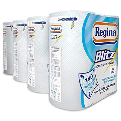 JANOON Regina Blitz 3 Ply Kitchen Towel Rolls Jumbo Household Towel 70 Sheets Per Roll(Pack of 8 Rolls) JANOON Regina Blitz 3 Ply Kitchen Towel Rolls Jumbo Household Towel 70 Sheets Per Roll(Pack of 8 Rolls)
