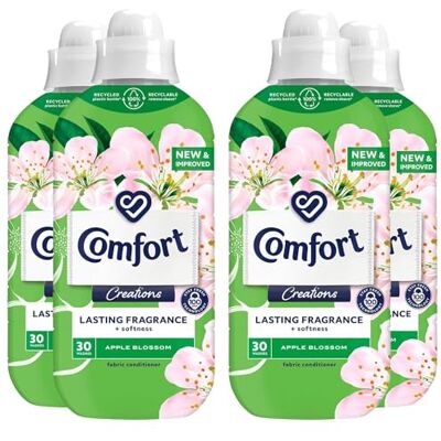 Comfort Creation Concentrated Fabric Conditioner with 100 Days of Long Lasting Fragrance and Softness Intense Liquid Fabric Softener 30 Washes, 900 ml (Apple Blossom, Buy 4) Comfort Creation Concentrated Fabric Conditioner with 100 Days of Long Lasting Fragrance and Softness Intense Liquid Fabric Softener 30 Washes, 900 ml (Apple Blossom, Buy 4)