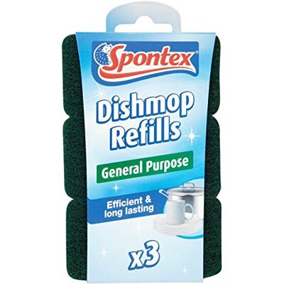 Spontex Dishmop General Purpose Refills 9 packs of 3 (Total 27 Refills) Spontex Dishmop General Purpose Refills 9 packs of 3 (Total 27 Refills)