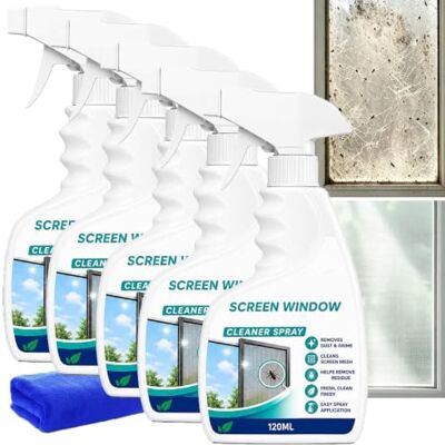 MLVONA Effective Window Screen & Mesh Cleaner Spray, Multi-Surface Outdoor and Window Screen Cleaner, Effortless Window Screen Cleaning Without Removal Cleaner Spray, Streak Free Glass Cleaner Spray (5pcs) MLVONA Effective Window Screen & Mesh Cleaner Spray, Multi-Surface Outdoor and Window Screen Cleaner, Effortless Window Screen Cleaning Without Removal Cleaner Spray, Streak Free Glass Cleaner Spray (5pcs)