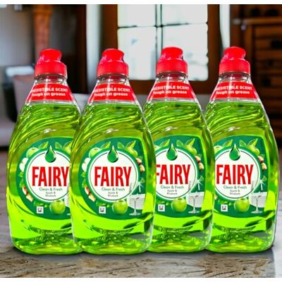 Fairy Washing Up Liquid APPLE & RHUBARB 320ml (Pack of 4) Dishes Grease Cleaner Exceptional Cleaning Power Easy and Effortless Cleaning Fairy Washing Up Liquid APPLE & RHUBARB 320ml (Pack of 4) Dishes Grease Cleaner Exceptional Cleaning Power Easy and Effortless Cleaning