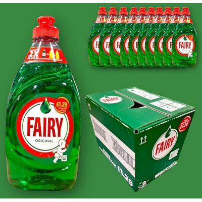 Fairy ORIGINAL Washing Up Liquid 320 ml ×10 Box Pack Concentrated Grease-Cutting Formula Ultra Long-Lasting Suds Trusted UK Dish Soap Fairy ORIGINAL Washing Up Liquid 320 ml ×10 Box Pack Concentrated Grease-Cutting Formula Ultra Long-Lasting Suds Trusted UK Dish Soap