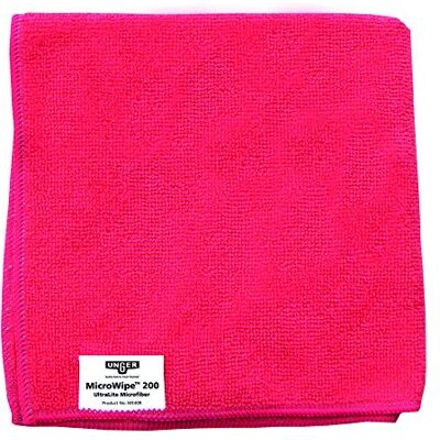 Unger MicroWipe Microfibre Cloth Pack of 10 Lint Free Cleaning Cloths Kitchen, Bathroom, Car & Window Cleaning Products Lasts 200 Washes 40 x 40 cm SmartColor Pink, CG107-R Unger MicroWipe Microfibre Cloth Pack of 10 Lint Free Cleaning Cloths Kitchen, Bathroom, Car & Window Cleaning Products Lasts 200 Washes 40 x 40 cm SmartColor Pink, CG107-R
