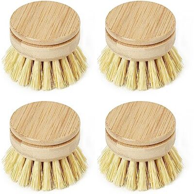 Jungle Culture Washing Up Brush Heads • 4 Soft Wooden Dish Brush Refills Natural Plastic Free Kitchen Cleaning Tools for Pots, Pans, Plates, Glasses & Vegetables • Zero Waste Scrubbing Essentials Jungle Culture Washing Up Brush Heads • 4 Soft Wooden Dish Brush Refills Natural Plastic Free Kitchen Cleaning Tools for Pots, Pans, Plates, Glasses & Vegetables • Zero Waste Scrubbing Essentials
