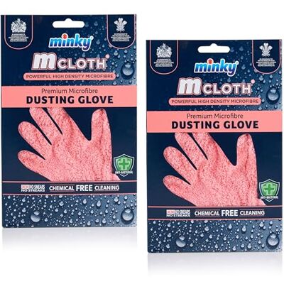 Minky Mcloth Dusting Glove 2 Pack, Anti-Bacterial Microfibre Duster Minky Mcloth Dusting Glove 2 Pack, Anti-Bacterial Microfibre Duster