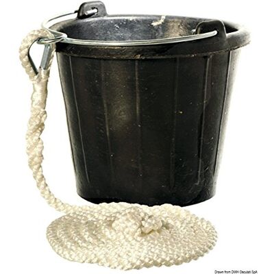 Yachticon Black Rubber Bucket - 8L Heavy Duty Storage Yachticon Black Rubber Bucket - 8L Heavy Duty Storage