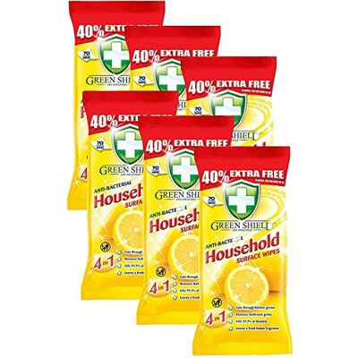 Greenshield ANTIBAC Household Surface Wipes Multi Packs of 70 Wipes Each (Box of 6) Greenshield ANTIBAC Household Surface Wipes Multi Packs of 70 Wipes Each (Box of 6)