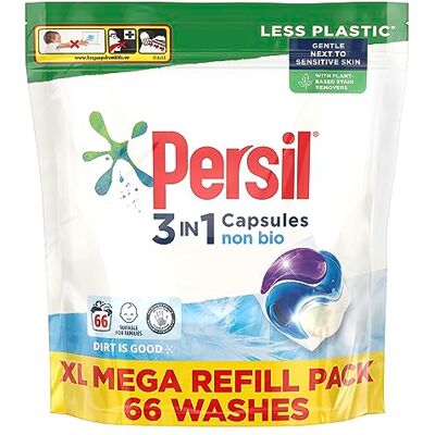 Persil - Non Bio 3 in 1 - XL Mega Refill - 66 Wash - Pods Persil - Non Bio 3 in 1 - XL Mega Refill - 66 Wash - Pods