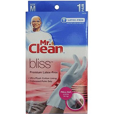 Mr. Clean Bliss Premium Latex-Free Gloves, Medium 1 pair (Pack of 5) Mr. Clean Bliss Premium Latex-Free Gloves, Medium 1 pair (Pack of 5)