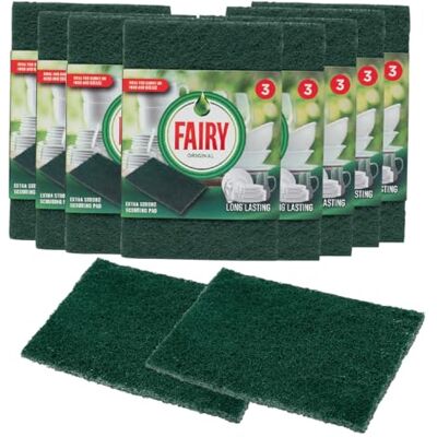 Addis Fairy Original Extra Strong Scourer Pads, Green, Bulk Pack of 24 Pads Addis Fairy Original Extra Strong Scourer Pads, Green, Bulk Pack of 24 Pads