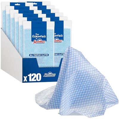 Spontex The Essentials All Purpose Cleaning Cloths Versatile & Reusable Dish Cloths 12 x 10 Pack (120 Total) Spontex The Essentials All Purpose Cleaning Cloths Versatile & Reusable Dish Cloths 12 x 10 Pack (120 Total)