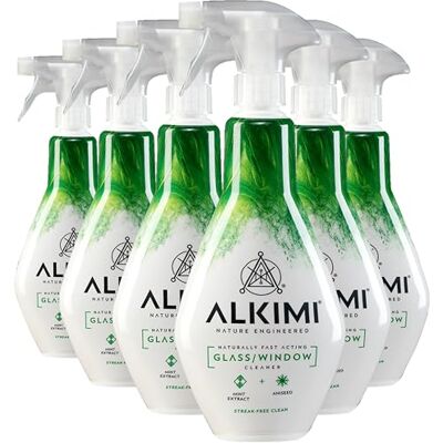 ALKIMI Glass & Window Cleaning Spray, Pack of 6 – Powerful Cleaning, No Harsh Chemicals, with Natural Mint Extract & Aniseed ALKIMI Glass & Window Cleaning Spray, Pack of 6 – Powerful Cleaning, No Harsh Chemicals, with Natural Mint Extract & Aniseed