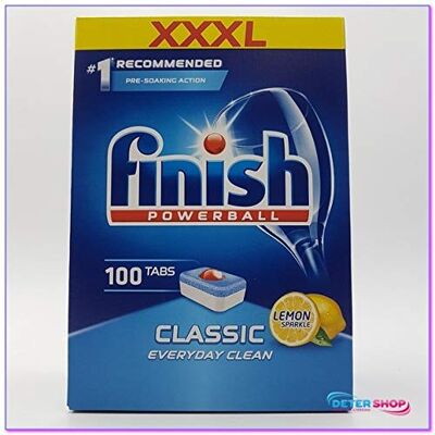 Finish Powerball Classic Dishwasher Tablets (100 Pack) Lemon Sparkle Finish Powerball Classic Dishwasher Tablets (100 Pack) Lemon Sparkle