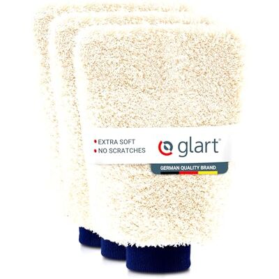 Glart 44WH3 Microfiber Car Wash Mitt 3pc Set Car washing mitt for car care, hand wash, rims, windows, motorcycle absorbent, lint-free, scratch-free with elastic cuff, soft, fluffy Glart 44WH3 Microfiber Car Wash Mitt 3pc Set Car washing mitt for car care, hand wash, rims, windows, motorcycle absorbent, lint-free, scratch-free with elastic cuff, soft, fluffy