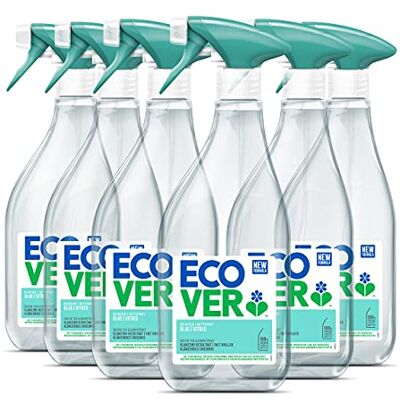 Ecover Glass Cleaner Spray for Streak-free Windows, Green Tea and Grapefruit Scent, 6 Pack, 6 x 500ml Ecover Glass Cleaner Spray for Streak-free Windows, Green Tea and Grapefruit Scent, 6 Pack, 6 x 500ml