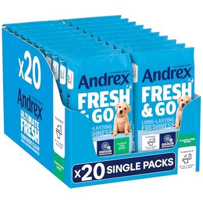 Andrex ® FRESH & GO Hygiene Travel Toilet Wipes Odour Control Moist Toilet Tissue (20 packs x 12 sheets) Andrex ® FRESH & GO Hygiene Travel Toilet Wipes Odour Control Moist Toilet Tissue (20 packs x 12 sheets)