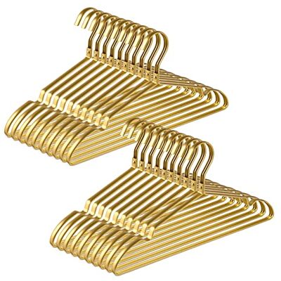 Amber Home Premium Matte Gold Aluminum Coat Hangers 20 Pack, 16.5” Extra Smooth & Durable Metal Shirt Dress Hanger, Light & Sturdy Metal Rack for Jacket Trouser Pant Slack Amber Home Premium Matte Gold Aluminum Coat Hangers 20 Pack, 16.5” Extra Smooth & Durable Metal Shirt Dress Hanger, Light & Sturdy Metal Rack for Jacket Trouser Pant Slack