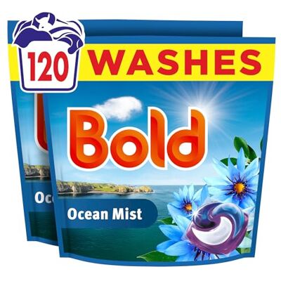 Bold Ocean Mist PODS® Washing Liquid Laundry Detergent Capsules 120 Washes, 120ct, Outdoor Freshness that Lasts and Lasts, with Built-in Lenor Softener Bold Ocean Mist PODS® Washing Liquid Laundry Detergent Capsules 120 Washes, 120ct, Outdoor Freshness that Lasts and Lasts, with Built-in Lenor Softener