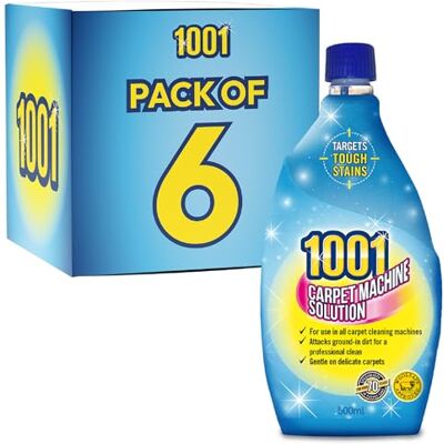 1001 • Carpet Machine Solution • 6 x 500ml Carpet Cleaning Solution • Deep Clean Formula • For Carpet Cleaning Machines • 6 x 500ml 1001 • Carpet Machine Solution • 6 x 500ml Carpet Cleaning Solution • Deep Clean Formula • For Carpet Cleaning Machines • 6 x 500ml