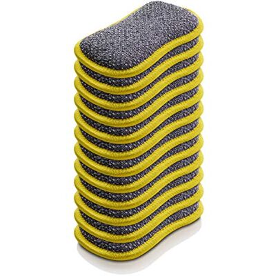 E-Cloth Washing Up Pad, Yellow 12 Pack Reusable Microfibre Washing Up Sponge, Non-Scratch Kitchen Scourer and Dish Scrubber, Machine Washable Cleaning Sponge for Dishes, Sink, Pans and Glassware E-Cloth Washing Up Pad, Yellow 12 Pack Reusable Microfibre Washing Up Sponge, Non-Scratch Kitchen Scourer and Dish Scrubber, Machine Washable Cleaning Sponge for Dishes, Sink, Pans and Glassware