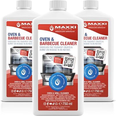 Maxxi Clean Oven & Barbecue Cleaner Extra Strong 3x 750 ml Gel Paste Self-Working Cleaner and Degreaser for Cooktop & Grill Removes Crusts Without Heating Power formula Made in Germany Maxxi Clean Oven & Barbecue Cleaner Extra Strong 3x 750 ml Gel Paste Self-Working Cleaner and Degreaser for Cooktop & Grill Removes Crusts Without Heating Power formula Made in Germany