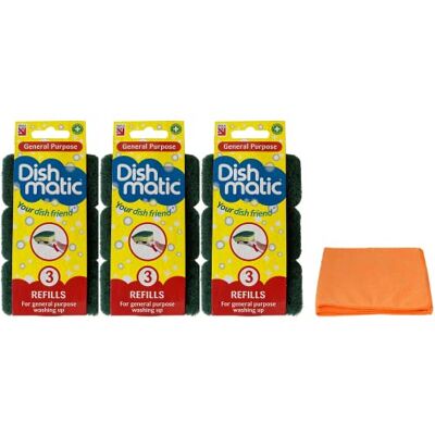 Topest 9X Fillable Washing Up Brush Refills (3 X 3 Refills) General Purpose Brush Refills with Ultra Absorbent Microfibre Cleaning Cloth Topest 9X Fillable Washing Up Brush Refills (3 X 3 Refills) General Purpose Brush Refills with Ultra Absorbent Microfibre Cleaning Cloth
