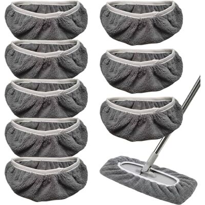 Rthynti 8 Pack Refill Pads for Swiffer Sweeper, Reusable Microfiber Mop Refill Pads, Washable Microfiber Sweeping Mop, Dry & Wet Use, for Hardwood Floors, Laminate & Tile Cleaning (Grey) Rthynti 8 Pack Refill Pads for Swiffer Sweeper, Reusable Microfiber Mop Refill Pads, Washable Microfiber Sweeping Mop, Dry & Wet Use, for Hardwood Floors, Laminate & Tile Cleaning (Grey)