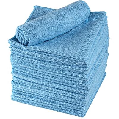 ABENA Blue Microfibre Cloths 40 x 40 cm Pack of 20 Multipurpose Cleaning Cloths Glasses Cleaner Cloth Dish Cloths General Duster ABENA Blue Microfibre Cloths 40 x 40 cm Pack of 20 Multipurpose Cleaning Cloths Glasses Cleaner Cloth Dish Cloths General Duster