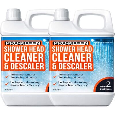 Pro-Kleen Shower Head Cleaner & Descaler Deeply Cleans to Remove Dirt, Bacteria, Limescale, Grime and Debris Prevents Legionella Bacteria Easy to Use Formula (2 x 1 Litre) Pro-Kleen Shower Head Cleaner & Descaler Deeply Cleans to Remove Dirt, Bacteria, Limescale, Grime and Debris Prevents Legionella Bacteria Easy to Use Formula (2 x 1 Litre)