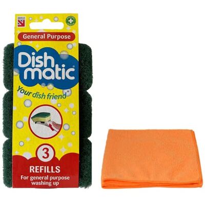 Topest 3X Fillable Washing Up Brush Refills Bundle (3X 1Pack) General Purpose Brush Refills with Ultra Absorbent Microfibre Cleaning Cloth Topest 3X Fillable Washing Up Brush Refills Bundle (3X 1Pack) General Purpose Brush Refills with Ultra Absorbent Microfibre Cleaning Cloth