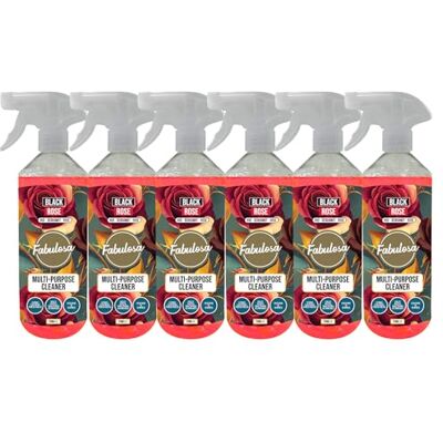 Fabulosa Antibacterial Disinfectant Spray, All Purpose Multi Surface Cleaner, 750ml, 6 Pack, Black Rose Fabulosa Antibacterial Disinfectant Spray, All Purpose Multi Surface Cleaner, 750ml, 6 Pack, Black Rose