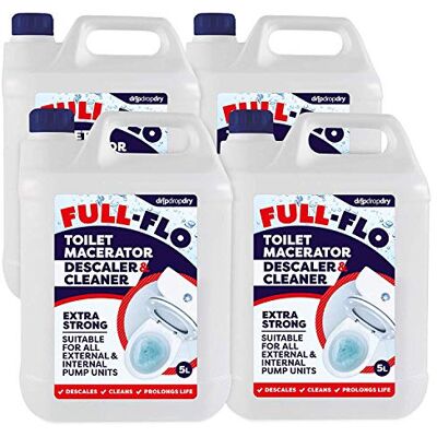 DripDropDry FULL-FLO Toilet Macerator Descaler & Cleaner – Extra Strong Suitable for All Pump Units Including Saniflo (20L) DripDropDry FULL-FLO Toilet Macerator Descaler & Cleaner – Extra Strong Suitable for All Pump Units Including Saniflo (20L)