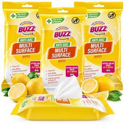 SOL BUZZ 220pk Multi Surface Wipes Lemon Scent Household Cleaning SOL BUZZ 220pk Multi Surface Wipes Lemon Scent Household Cleaning