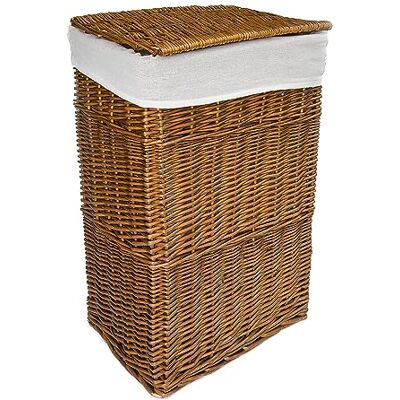 Arthur Cameron Rectangular Wicker Laundry Basket & Removable Washable Cotton Lining Laundry Hamper, Laundry Bin, Washing Basket with Lid (Large, Distilled Brown) Arthur Cameron Rectangular Wicker Laundry Basket & Removable Washable Cotton Lining Laundry Hamper, Laundry Bin, Washing Basket with Lid (Large, Distilled Brown)
