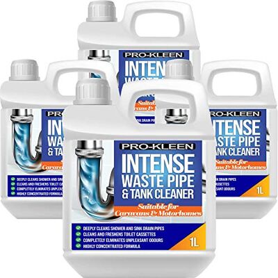 Pro-Kleen Intense Waste Pipe and Tank Cleaner For Caravans and Motorhomes 4L Deeply Cleans Shower & Sink Drain Pipes, Toilet Cassettes, Freshens, Eliminates Odours, Pro-Kleen Intense Waste Pipe and Tank Cleaner For Caravans and Motorhomes 4L Deeply Cleans Shower & Sink Drain Pipes, Toilet Cassettes, Freshens, Eliminates Odours,