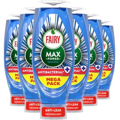 Fairy Max Power ANTIBACTERIAL eucalyptus Washing Up Liquid 6 x 730 ml Fairy Max Power ANTIBACTERIAL eucalyptus Washing Up Liquid 6 x 730 ml