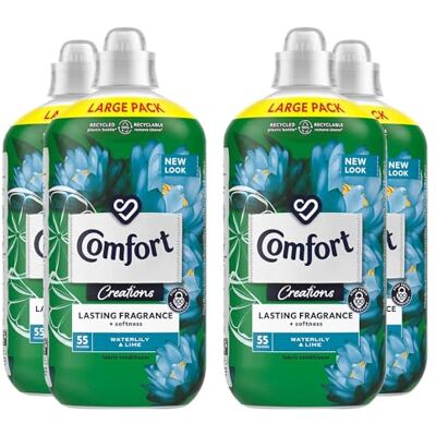 Comfort Creation Concentrated Fabric Conditioner with 100 Days of Long-Lasting Fragrance and Softness Intense Liquid Fabric Softener 55 Washes, 1.65L (Waterlily & Lime, Buy 4) Comfort Creation Concentrated Fabric Conditioner with 100 Days of Long-Lasting Fragrance and Softness Intense Liquid Fabric Softener 55 Washes, 1.65L (Waterlily & Lime, Buy 4)