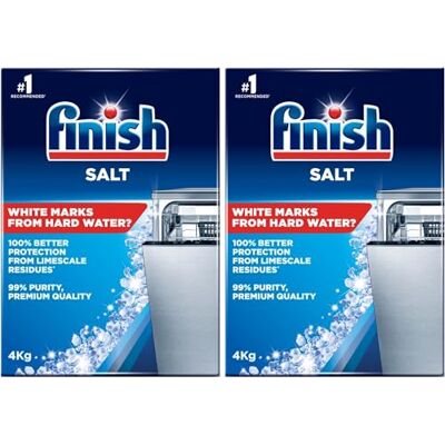 Finish Dishwasher Water Softener Salt Pack of 2 4kg Each 2 x 4kg Finish Dishwasher Water Softener Salt Pack of 2 4kg Each 2 x 4kg