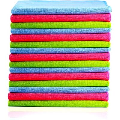 Glart Lint Free Microfiber Car Cleaning Cloths, Soft, Absorbent and Gentle on Paint, 40 x 40 cm Blue, Green, Pink (Pack of 15) Glart Lint Free Microfiber Car Cleaning Cloths, Soft, Absorbent and Gentle on Paint, 40 x 40 cm Blue, Green, Pink (Pack of 15)