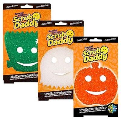 Scrub Daddy Halloween Kitchen Sponges, Dish Sponges for Washing Up, Texture Changing Washing Up Sponge, Non Scratch Dish Scrubber, Odour Resistant Bathroom Cleaning Products, Dishwasher Safe, 3 Pack Scrub Daddy Halloween Kitchen Sponges, Dish Sponges for Washing Up, Texture Changing Washing Up Sponge, Non Scratch Dish Scrubber, Odour Resistant Bathroom Cleaning Products, Dishwasher Safe, 3 Pack