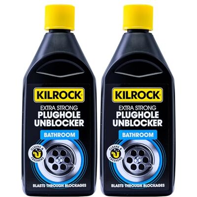 Kilrock Plughole Unblocker Bathroom 500ml X2 Pack Kilrock Plughole Unblocker Bathroom 500ml X2 Pack