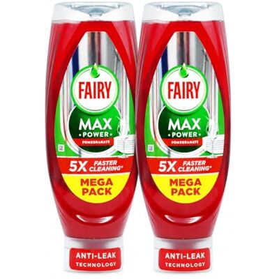 Fairy Max Power Washing-Up Liquid – Fruity Fresh Twist POMEGRANATE 640ml X 2 Fairy Max Power Washing-Up Liquid – Fruity Fresh Twist POMEGRANATE 640ml X 2