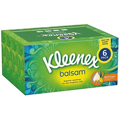Kleenex - Balsam Facial Tissues - Pack of 6 - Tissues Kleenex - Balsam Facial Tissues - Pack of 6 - Tissues