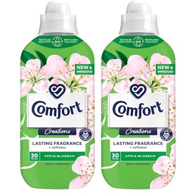 Comfort Creation Concentrated Fabric Conditioner with 100 Days of Long Lasting Fragrance and Softness Intense Liquid Fabric Softener 30 Washes, 900 ml (Apple Blossom, Buy 2) Comfort Creation Concentrated Fabric Conditioner with 100 Days of Long Lasting Fragrance and Softness Intense Liquid Fabric Softener 30 Washes, 900 ml (Apple Blossom, Buy 2)
