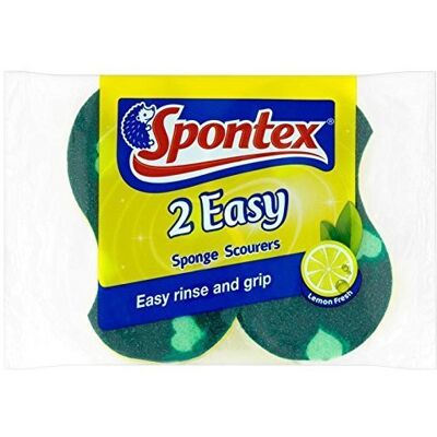 Spontex Easy Sponge Scourer Pack of 2, Total 14 Spontex Easy Sponge Scourer Pack of 2, Total 14