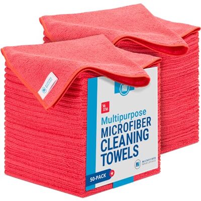 Microfiber Wholesale 54 Pack Economy All Purpose Microfiber Towels Large 16" x 16" Lint-Free & Reusable Bulk Microfiber Cloths Microfiber Wholesale 54 Pack Economy All Purpose Microfiber Towels Large 16" x 16" Lint-Free & Reusable Bulk Microfiber Cloths