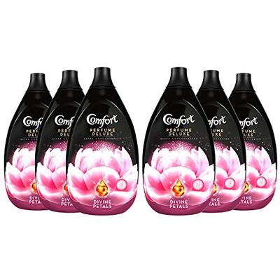 Comfort Perfume Deluxe Divine Petals Fabric Conditioner, Ultra Concentrated, 58 Washes, 870ml Pack of 6 Comfort Perfume Deluxe Divine Petals Fabric Conditioner, Ultra Concentrated, 58 Washes, 870ml Pack of 6