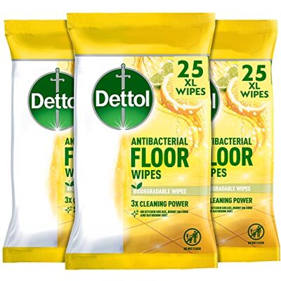 Dettol - Antibacterial Floor Wipes - 3 x 25 - Wipes Dettol - Antibacterial Floor Wipes - 3 x 25 - Wipes