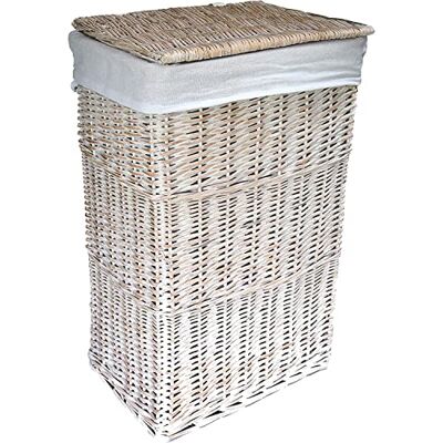 Arthur Cameron Rectangular Wicker Laundry Basket & Removable Washable Cotton Lining Laundry Hamper, Laundry Bin, Washing Basket with Lid (Large, White Wash) Arthur Cameron Rectangular Wicker Laundry Basket & Removable Washable Cotton Lining Laundry Hamper, Laundry Bin, Washing Basket with Lid (Large, White Wash)
